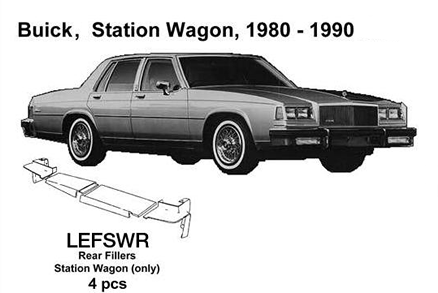 Buick Station Wagon Rear Fillers 1980 1981 1982 1983 1984 1985 1986 1987 1988 1989 1990 LEFSWR
