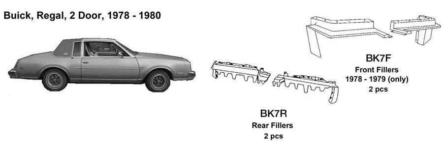 1978 1979 Buick Regal 2 Door Front Fillers BK7F