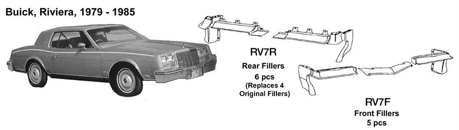 Buick Riviera Rear Fillers 1979 1980 1981 1982 1983 1984 1985 RV7R