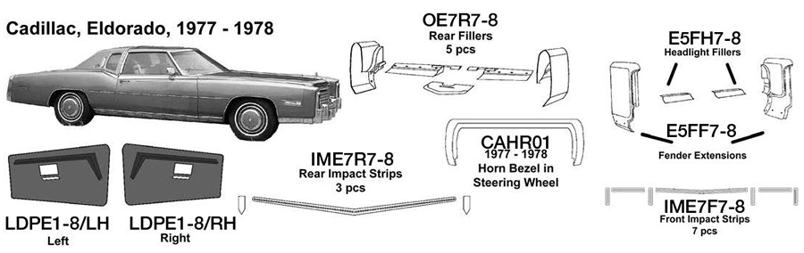 Cadillac Eldorado Right 1977 1978 LDPE1-8/RH