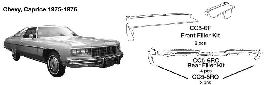 Chevrolet Caprice Rear Center Filler 75-76 CC5-6RC