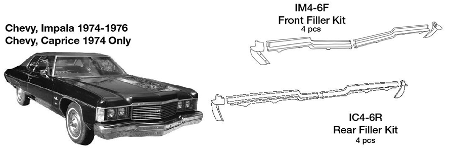 Chevrolet Caprice / Impala Rear Filler Kit 1974 1975 1976 IC4-6R