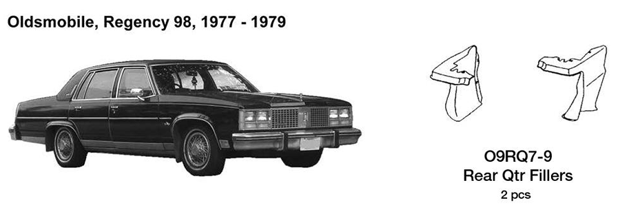Oldsmobile Regency 88 Quarter Fillers 1977 1978 1979 O9RQ7-9