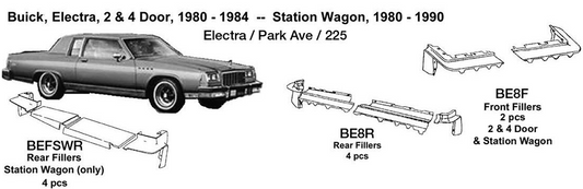 Buick Station Wagon Rear Fillers 1980 1981 1982 1983 1984 1985 1986 1987 1988 1989 1990  BEFSWR