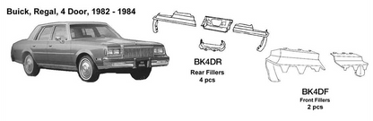 Buick Regal 4 Door Front Fillers 1982 1983 1984  BK4DF