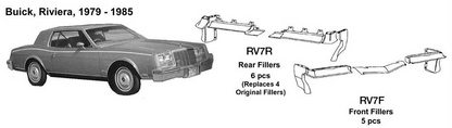 Buick Riviera Rear Fillers 1979 1980 1981 1982 1983 1984 1985  RV7R