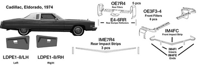 Cadillac Eldorado Rear Bumper Reflectors 1974