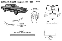 Load image into Gallery viewer, 1990 1991 1992 Cadillac Fleetwood Brougham Rear Bumper Impact Strip RWD w/Reflect IM9CR
