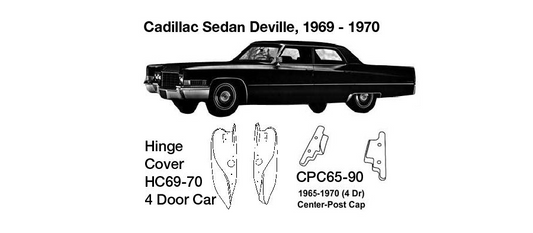 Cadillac Sedan DeVille Center Post Cap 1965 1966 1967 1968 1969 1970 CPC65-90