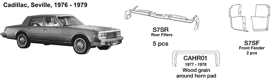 Cadillac Seville Fender Fillers 1976 1977 1978 1979  S7SF