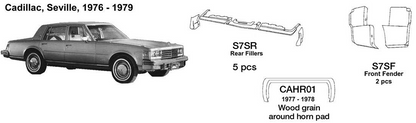 Cadillac Seville Fender Fillers 1976 1977 1978 1979  S7SF