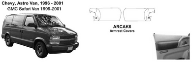 Chevrolet Astro Van / GMC Safari Van Armrest Covers 1996 1997 1998 1999 2000 2001  ARCAK6