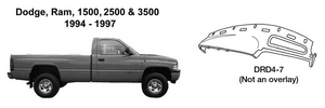 Dodge Trucks Ram 1500, 2500, 3500 Dash Replacement 1994 1995 1996 1997  DRD4-7