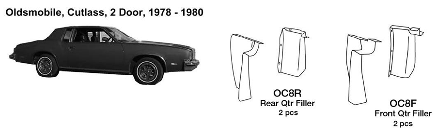 Oldsmobile Cutlass: 2 Door Rear Quarter Filler 1978 1979 1980  OC8R